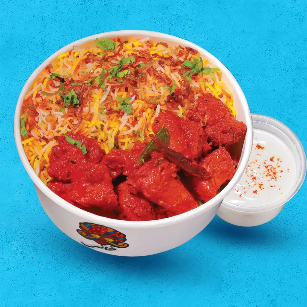 Bowl Biryani Rice With Chicken 65
